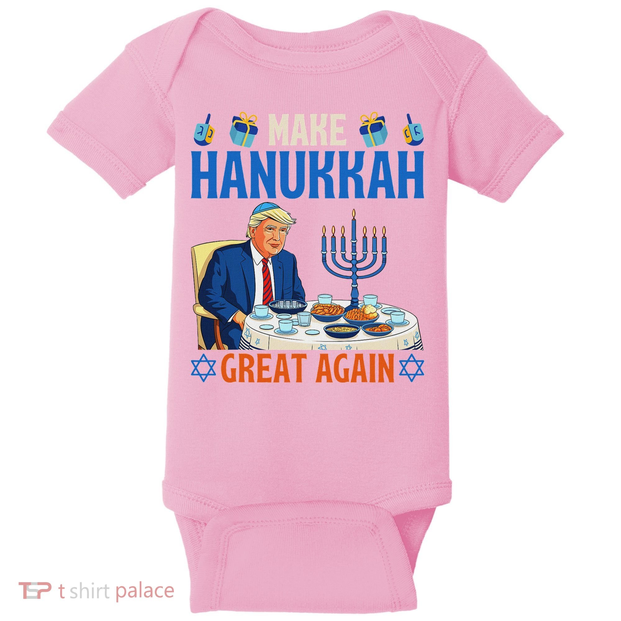 Make Hanukkah Great Again Donald Trump Dinner Jewish Baby Bodysuit