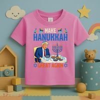 Make Hanukkah Great Again Donald Trump Dinner Jewish Toddler T-Shirt thumb 3