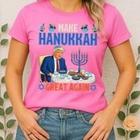 Make Hanukkah Great Again Donald Trump Dinner Jewish Women's T-Shirt thumb 2