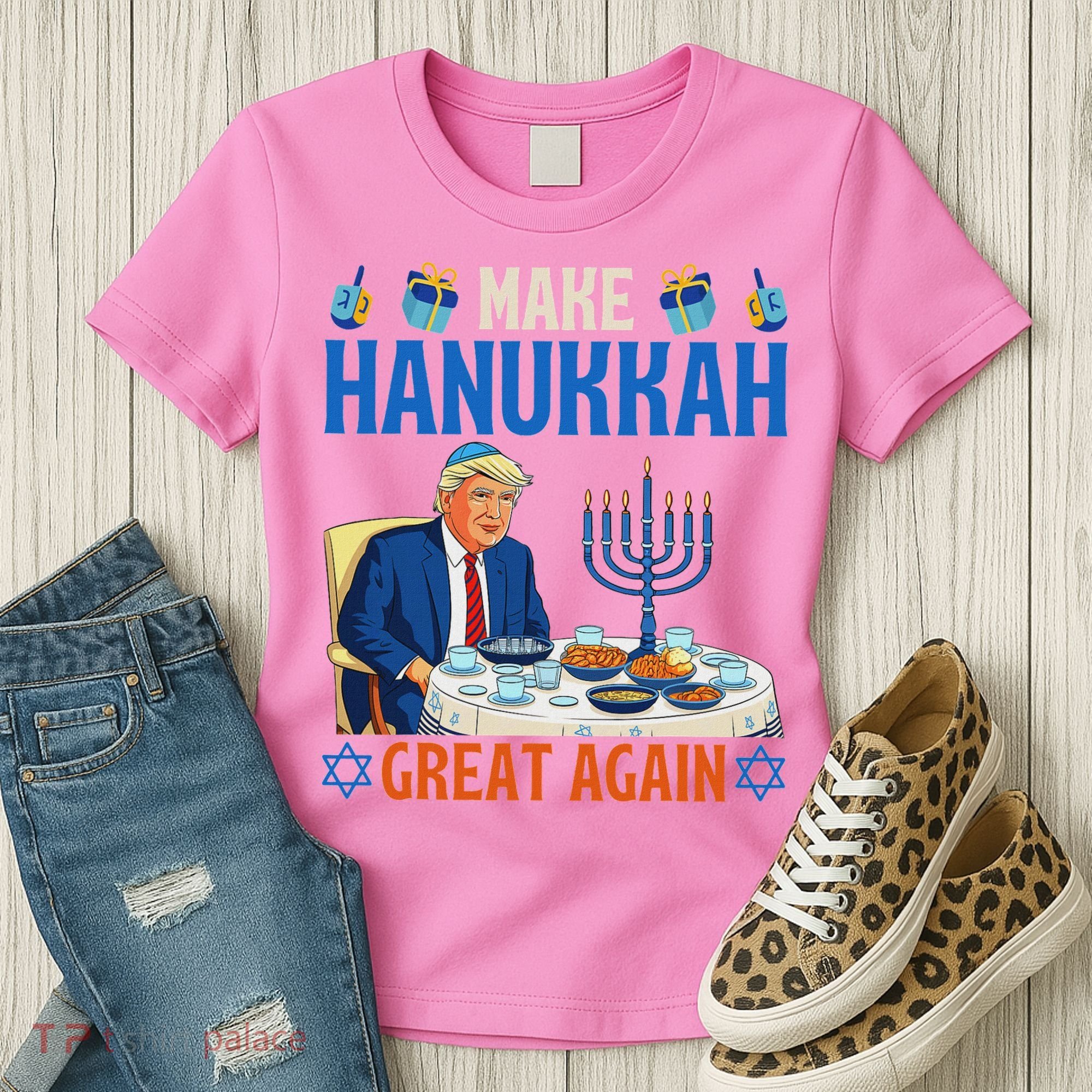 Make Hanukkah Great Again Donald Trump Dinner Jewish Women's T-Shirt