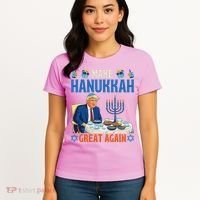 Make Hanukkah Great Again Donald Trump Dinner Jewish Women's T-Shirt thumb 4
