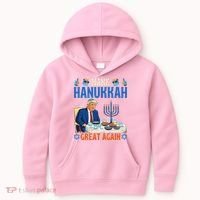 Make Hanukkah Great Again Donald Trump Dinner Jewish Kids Hoodie thumb 0