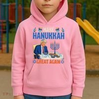 Make Hanukkah Great Again Donald Trump Dinner Jewish Kids Hoodie thumb 2