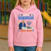 Make Hanukkah Great Again Donald Trump Dinner Jewish Kids Hoodie thumb 3