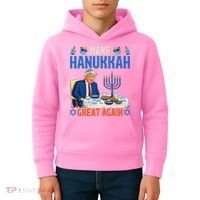 Make Hanukkah Great Again Donald Trump Dinner Jewish Kids Hoodie thumb 4
