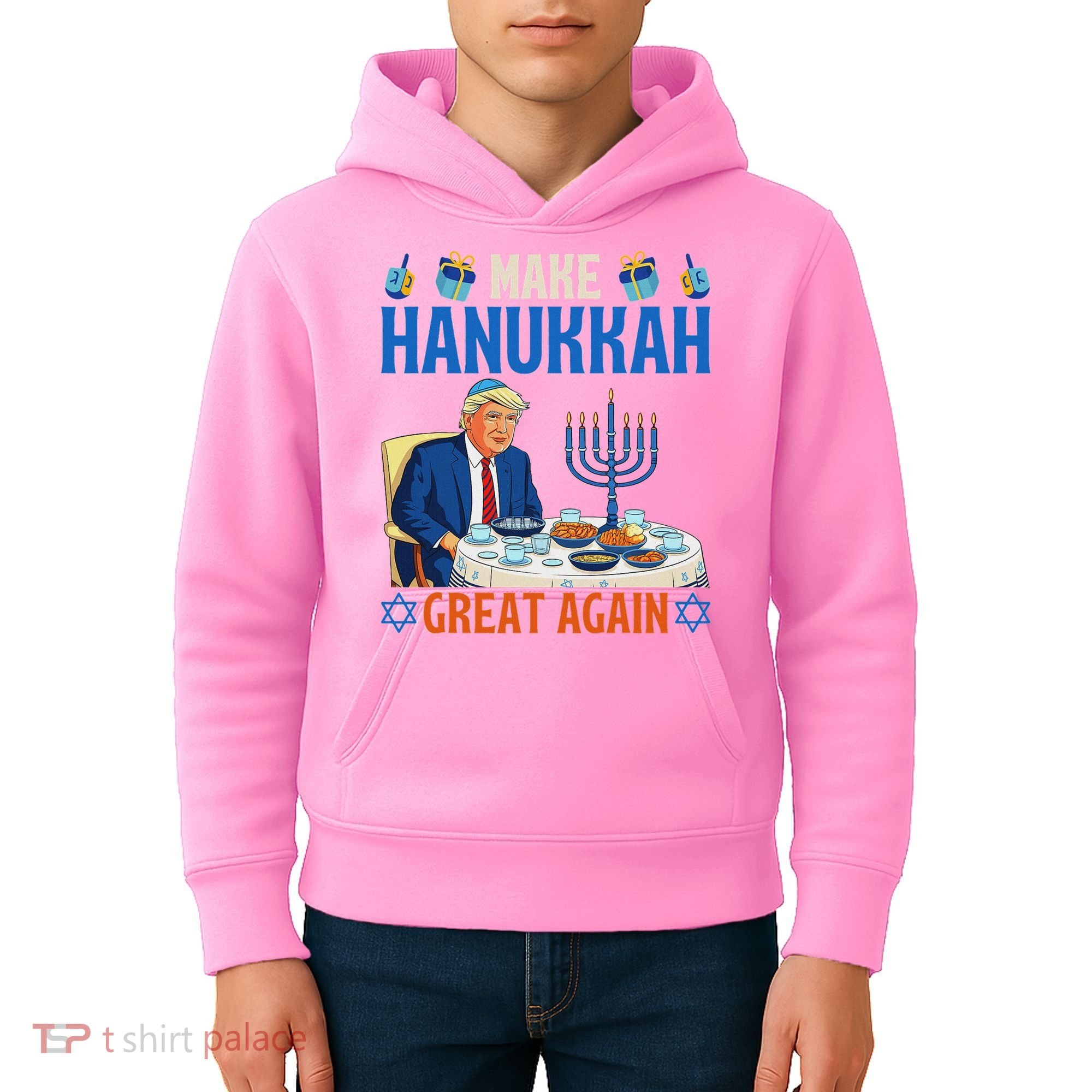 Make Hanukkah Great Again Donald Trump Dinner Jewish Kids Hoodie