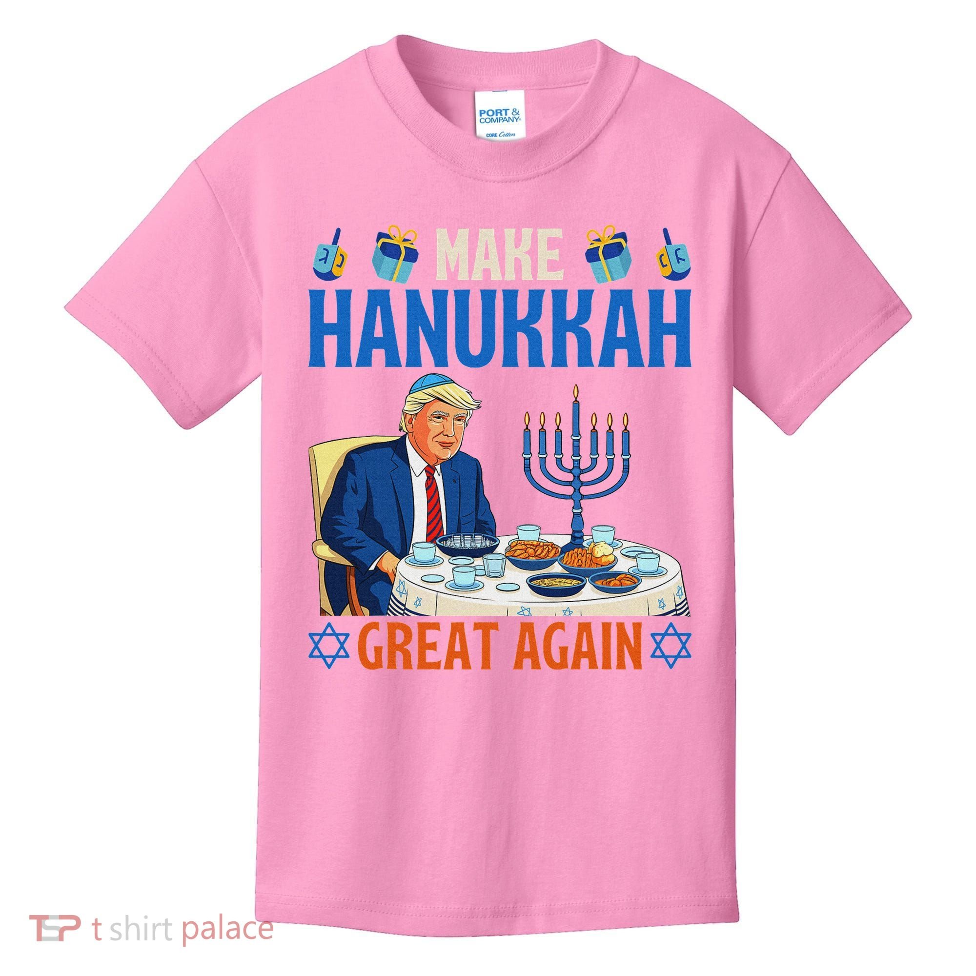 Make Hanukkah Great Again Donald Trump Dinner Jewish Kids T-Shirt