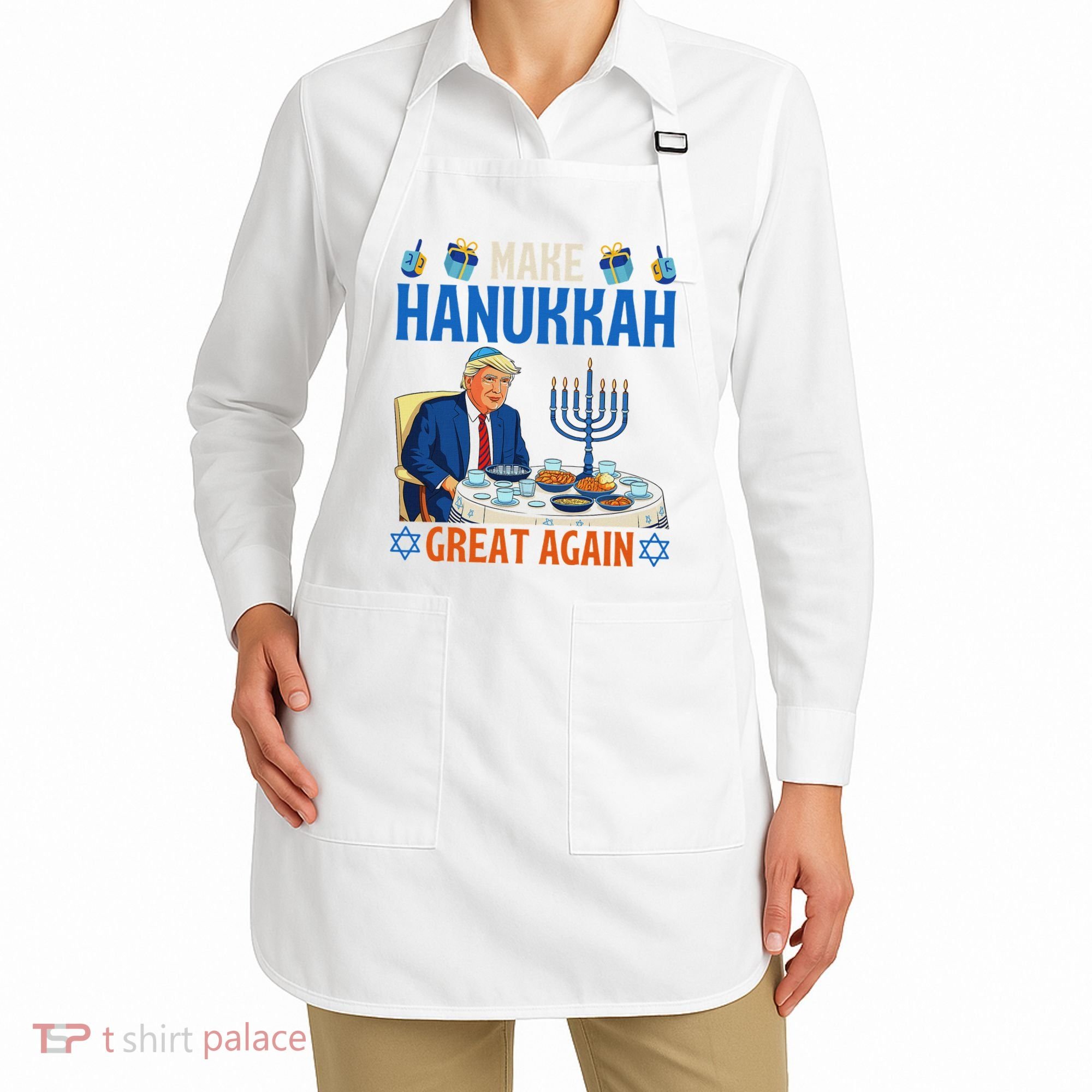 Make Hanukkah Great Again Donald Trump Dinner Jewish Apron