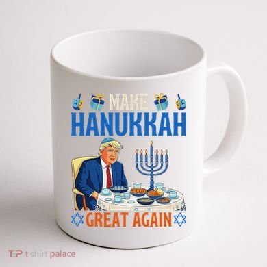 Make Hanukkah Great Again Donald Trump Dinner Jewish Coffee Mug back
