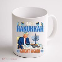 Make Hanukkah Great Again Donald Trump Dinner Jewish Coffee Mug thumb 1