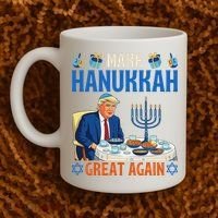 Make Hanukkah Great Again Donald Trump Dinner Jewish Coffee Mug thumb 2