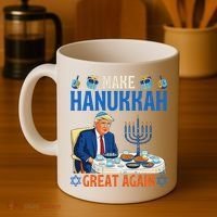 Make Hanukkah Great Again Donald Trump Dinner Jewish Coffee Mug thumb 4