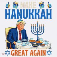 Make Hanukkah Great Again Donald Trump Dinner Jewish Women's Hoodie thumb 2