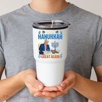 Make Hanukkah Great Again Donald Trump Dinner Jewish Tumbler thumb 2