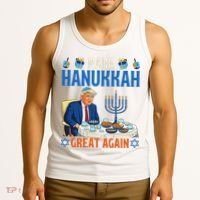 Make Hanukkah Great Again Donald Trump Dinner Jewish Tank Top thumb 3