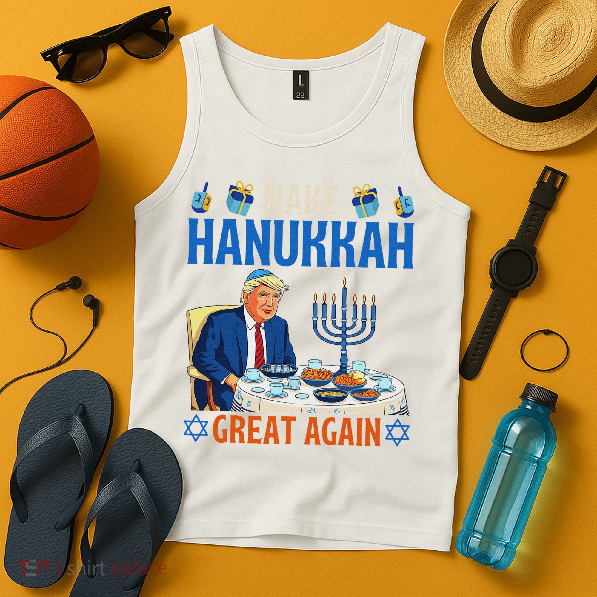Make Hanukkah Great Again Donald Trump Dinner Jewish Tank Top