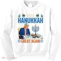 Make Hanukkah Great Again Donald Trump Dinner Jewish Kids Sweatshirt thumb 0