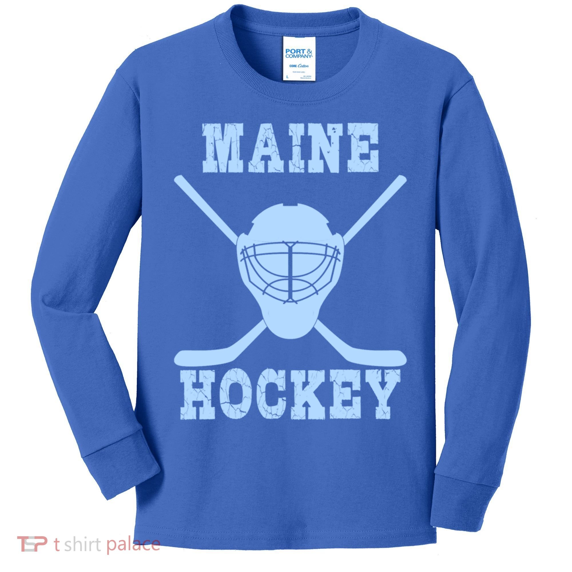 Maine Hockey Gift Kids Long Sleeve Shirt