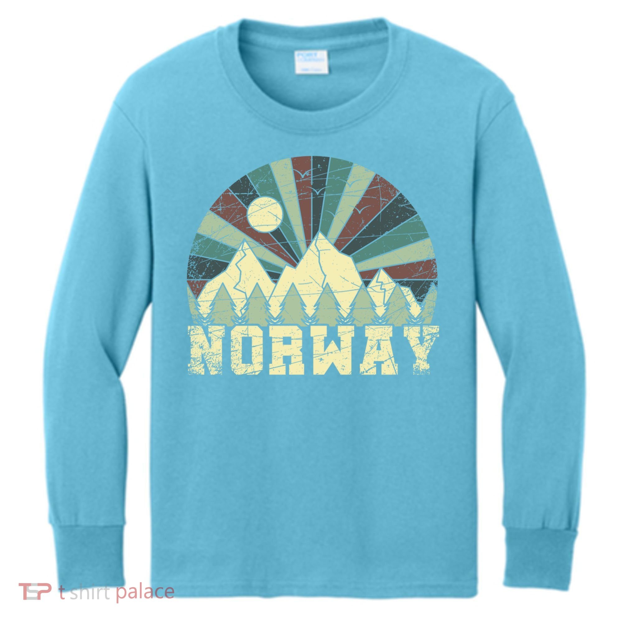 Mountians Hiking Gift Norway Gift Kids Long Sleeve Shirt
