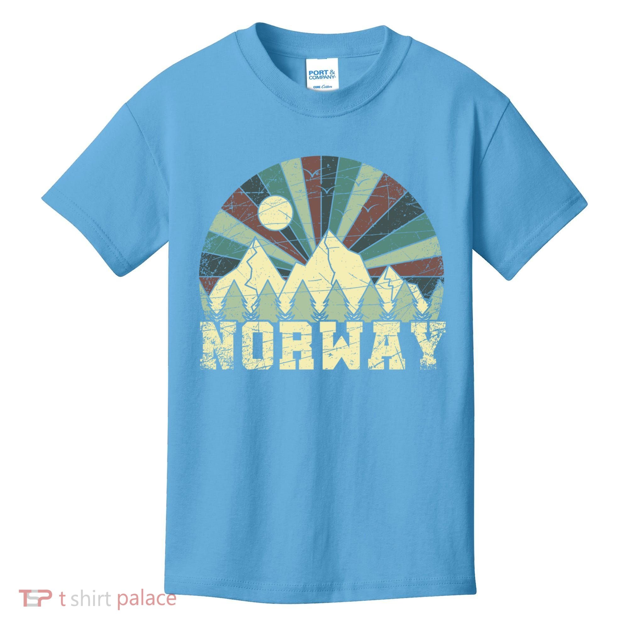 Mountians Hiking Gift Norway Gift Kids T-Shirt