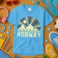 Mountians Hiking Gift Norway Gift Kids T-Shirt thumb 3