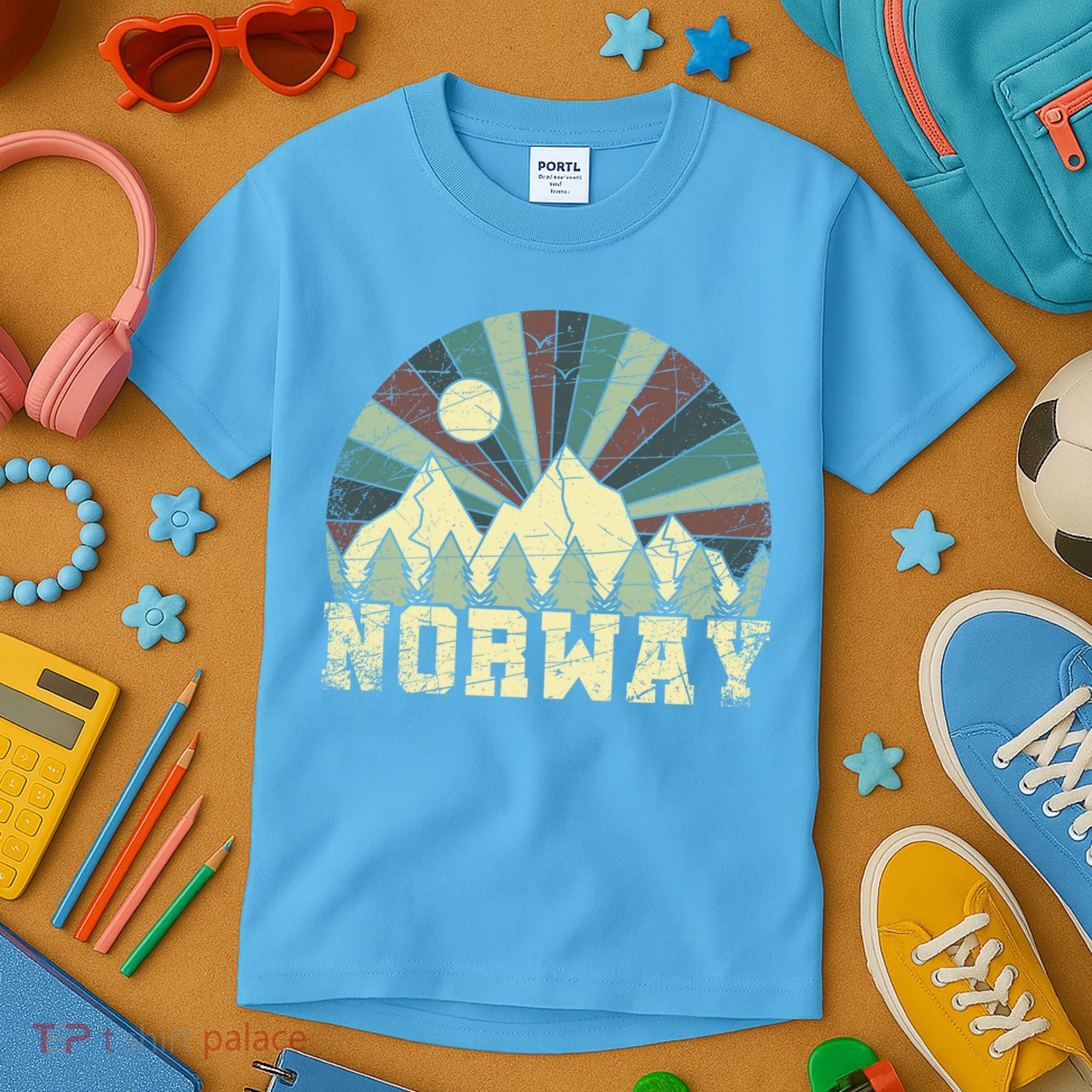 Mountians Hiking Gift Norway Gift Kids T-Shirt