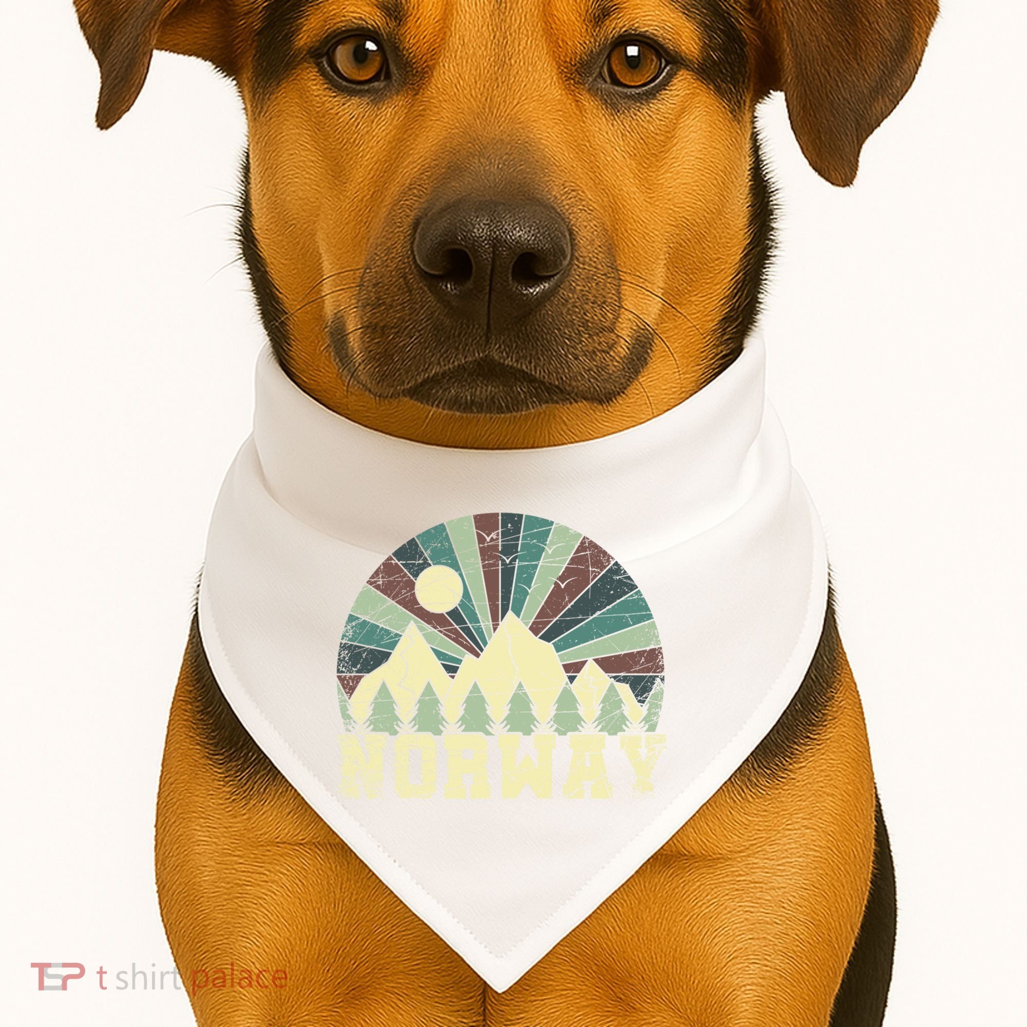 Mountians Hiking Gift Norway Gift USA-Made Doggie Bandana