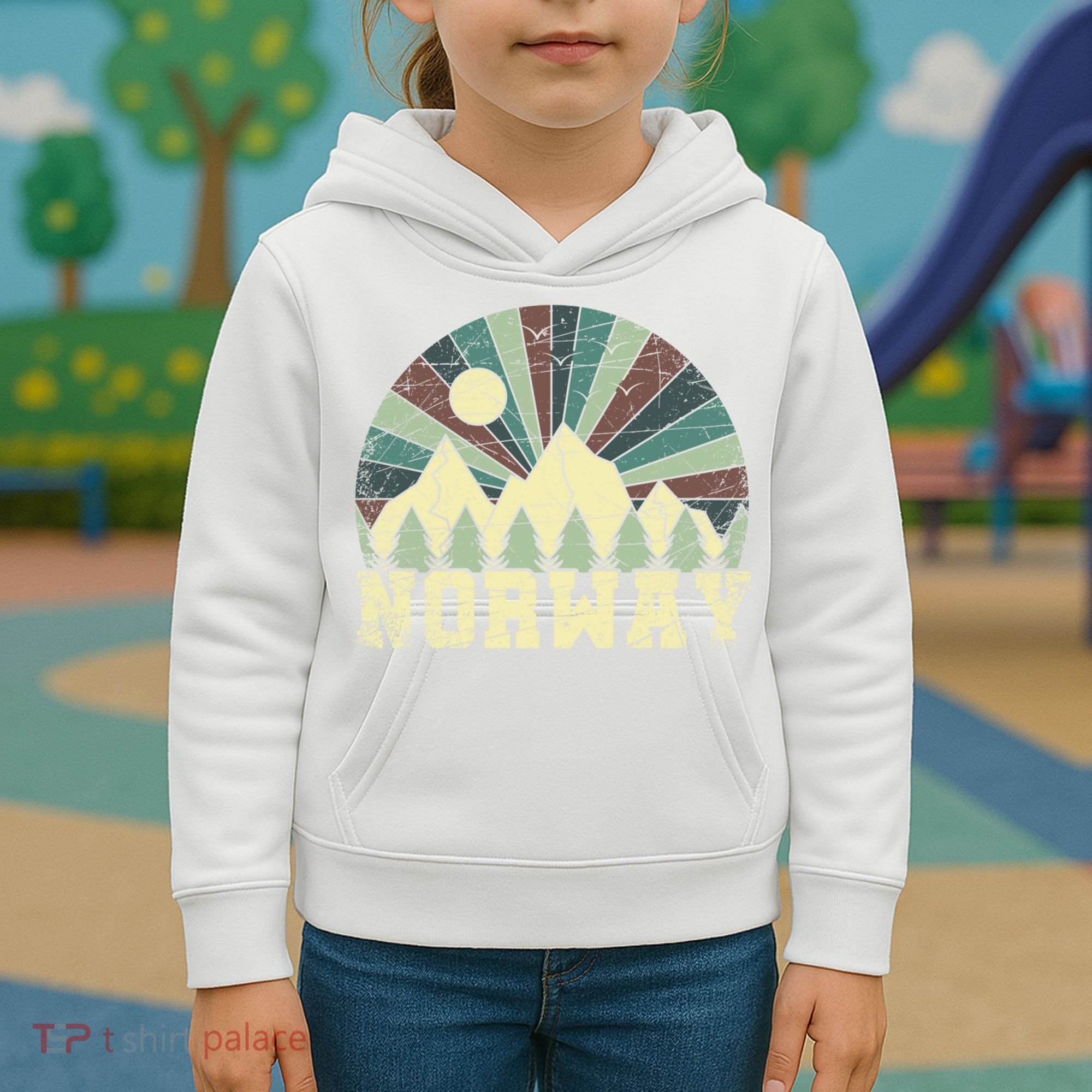 Mountians Hiking Gift Norway Gift Kids Hoodie