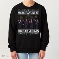 Make Hanukkah Great Again Funny Trump Ugly Chanukah Women's Sweatshirt thumb 0