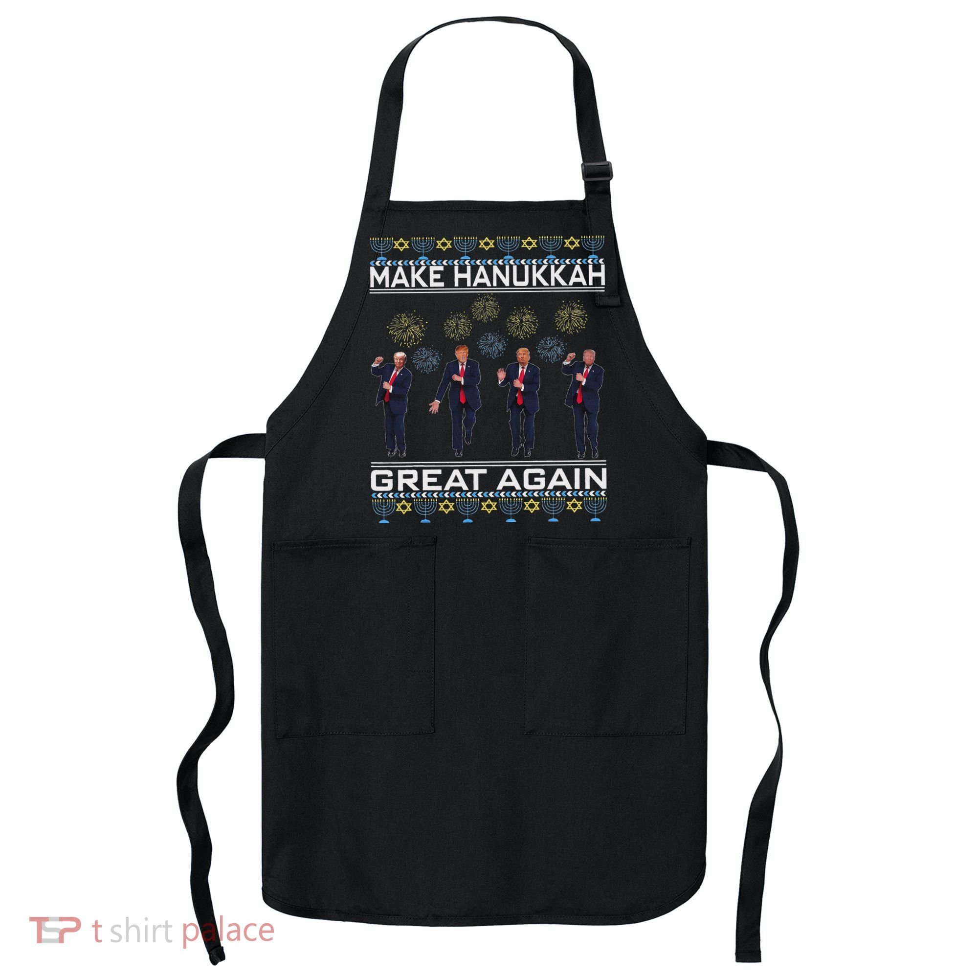 Make Hanukkah Great Again Funny Trump Ugly Chanukah Apron