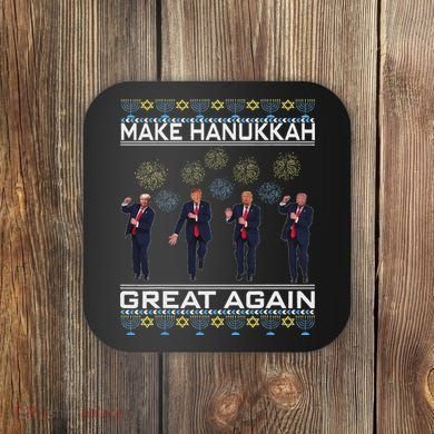 Make Hanukkah Great Again Funny Trump Ugly Chanukah Coaster