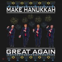 Make Hanukkah Great Again Funny Trump Ugly Chanukah Women's Hoodie thumb 2