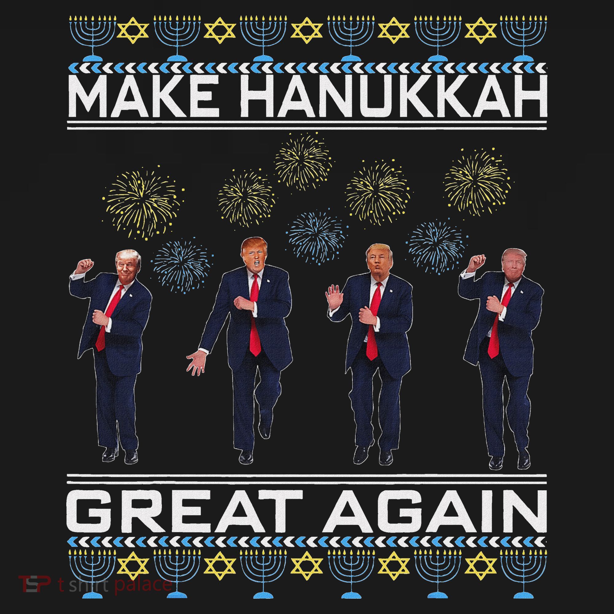 Make Hanukkah Great Again Funny Trump Ugly Chanukah Women's Tank Top