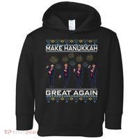 Make Hanukkah Great Again Funny Trump Ugly Chanukah Toddler Hoodie thumb 0
