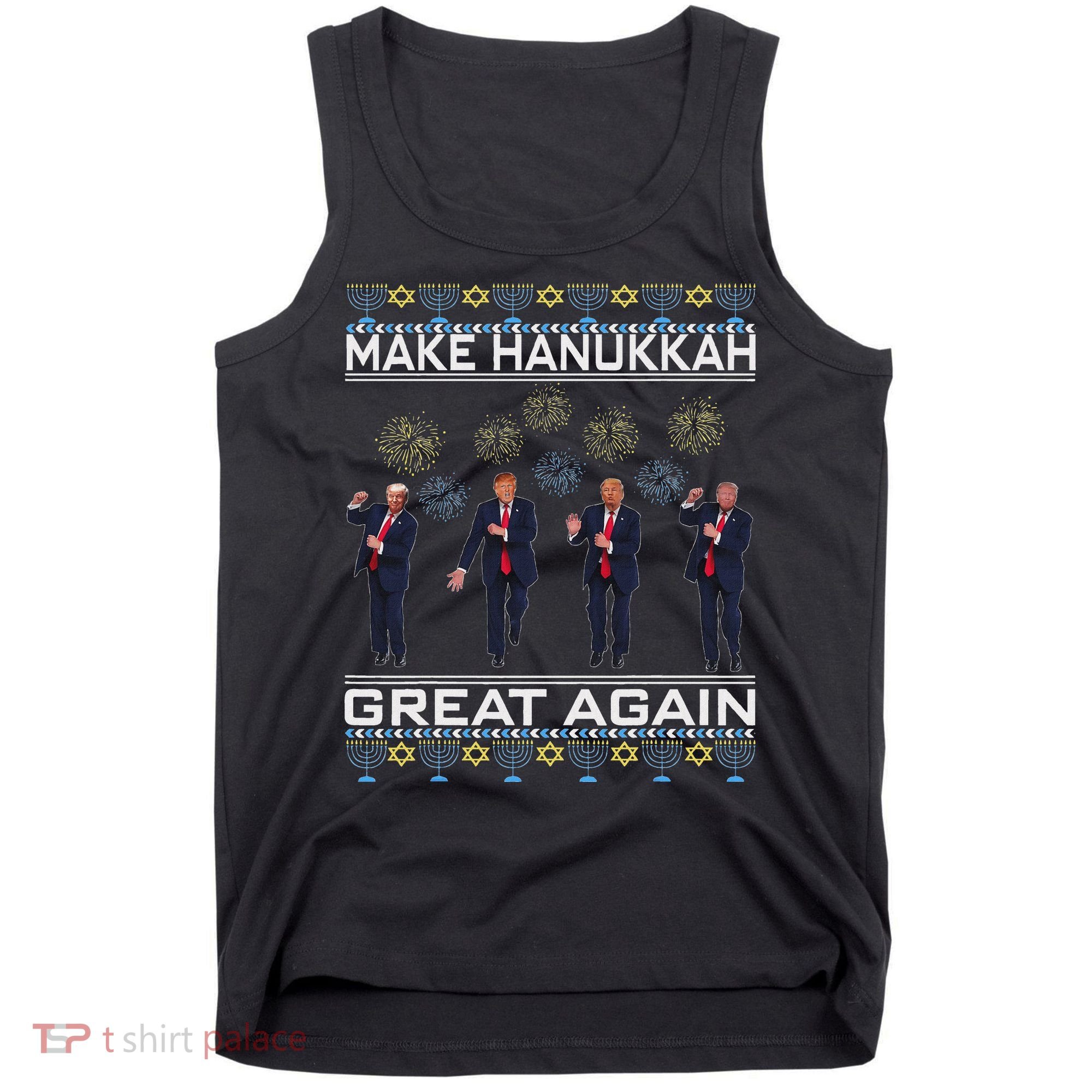 Make Hanukkah Great Again Funny Trump Ugly Chanukah Tank Top