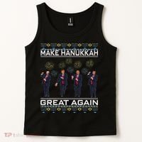 Make Hanukkah Great Again Funny Trump Ugly Chanukah Tank Top thumb 2