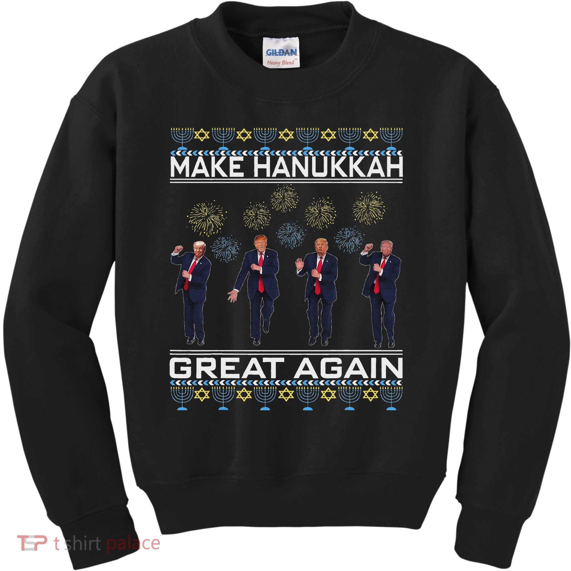Make Hanukkah Great Again Funny Trump Ugly Chanukah Kids Sweatshirt