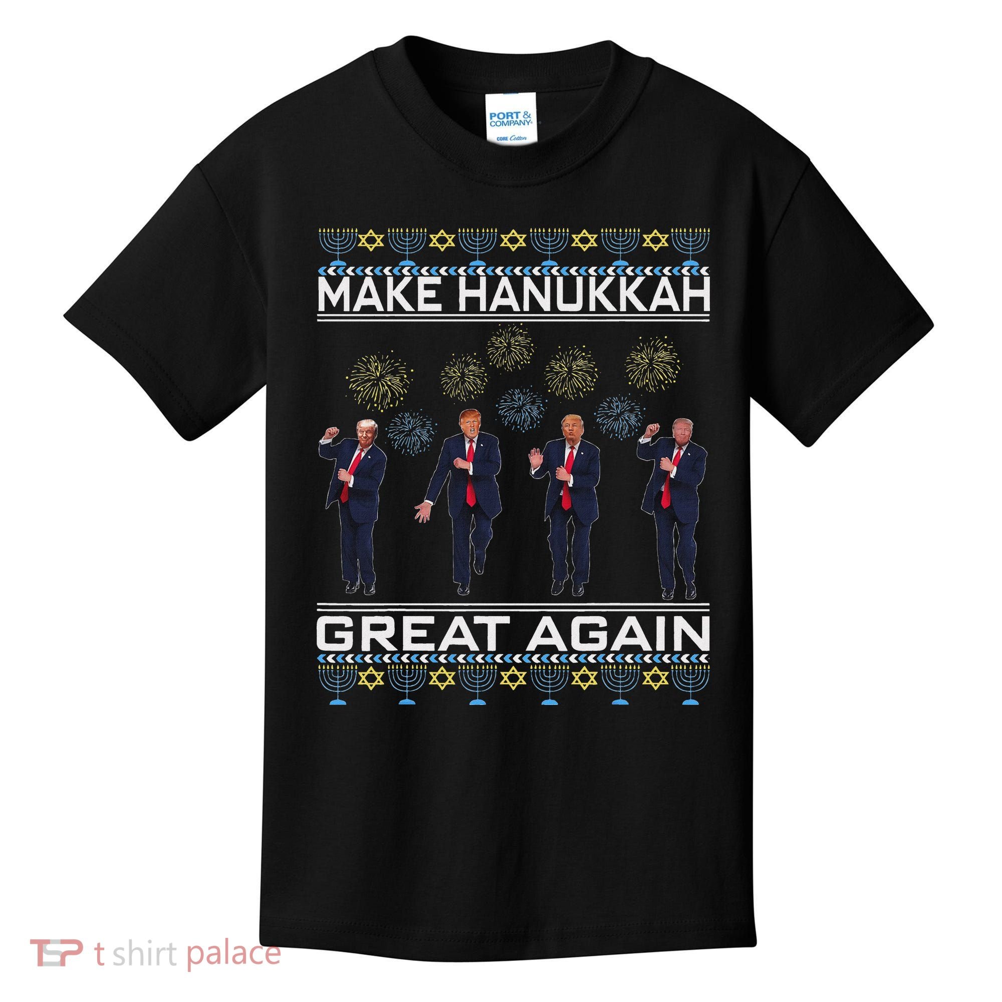 Make Hanukkah Great Again Funny Trump Ugly Chanukah Kids T-Shirt