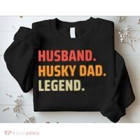 Men Husband Husky Dad Legend Siberian Huskies Dog Dad Father Sweatshirt thumb 2