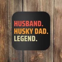 Men Husband Husky Dad Legend Siberian Huskies Dog Dad Father Coaster thumb 0
