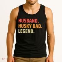 Men Husband Husky Dad Legend Siberian Huskies Dog Dad Father Tank Top thumb 3