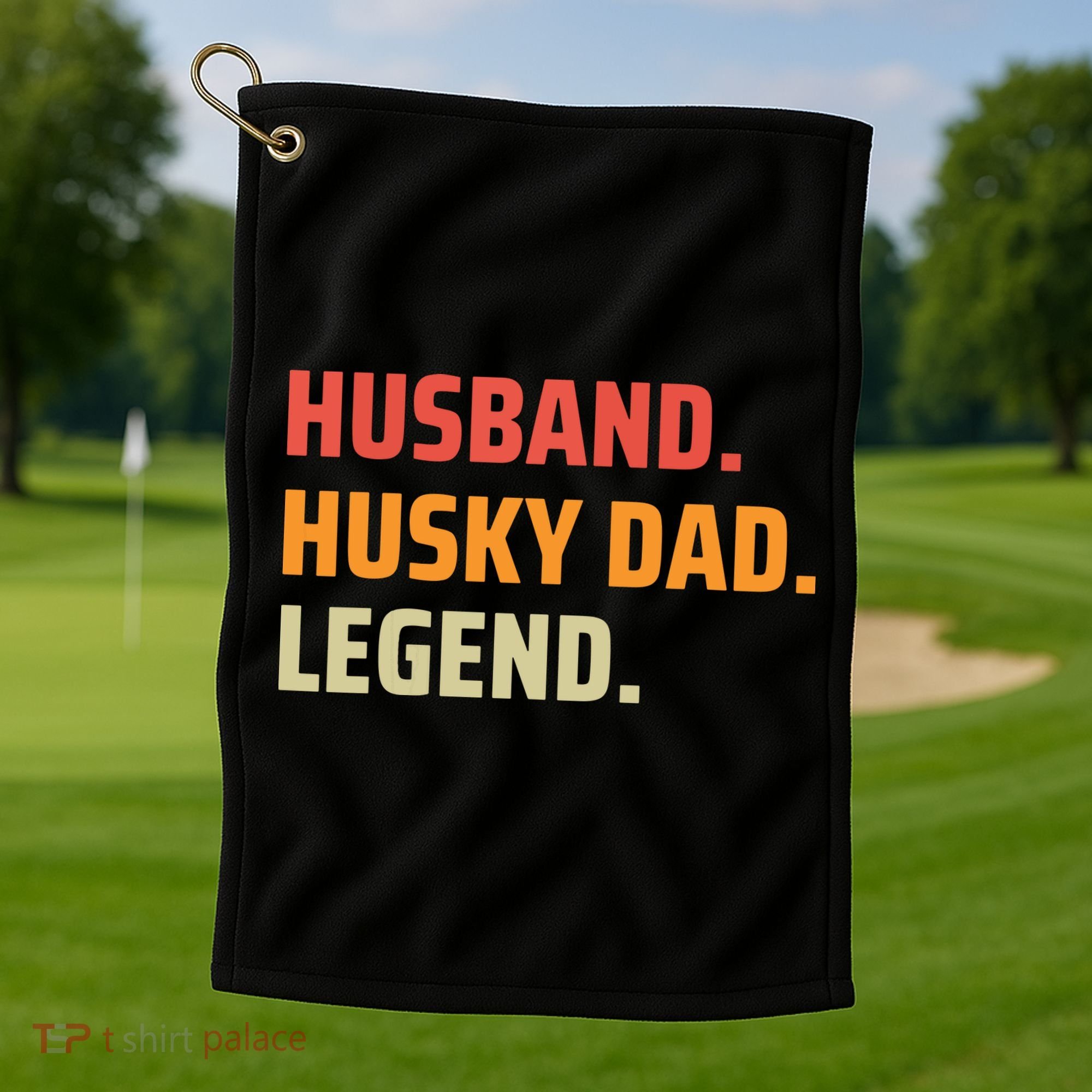 Men Husband Husky Dad Legend Siberian Huskies Dog Dad Father Golf Towel
