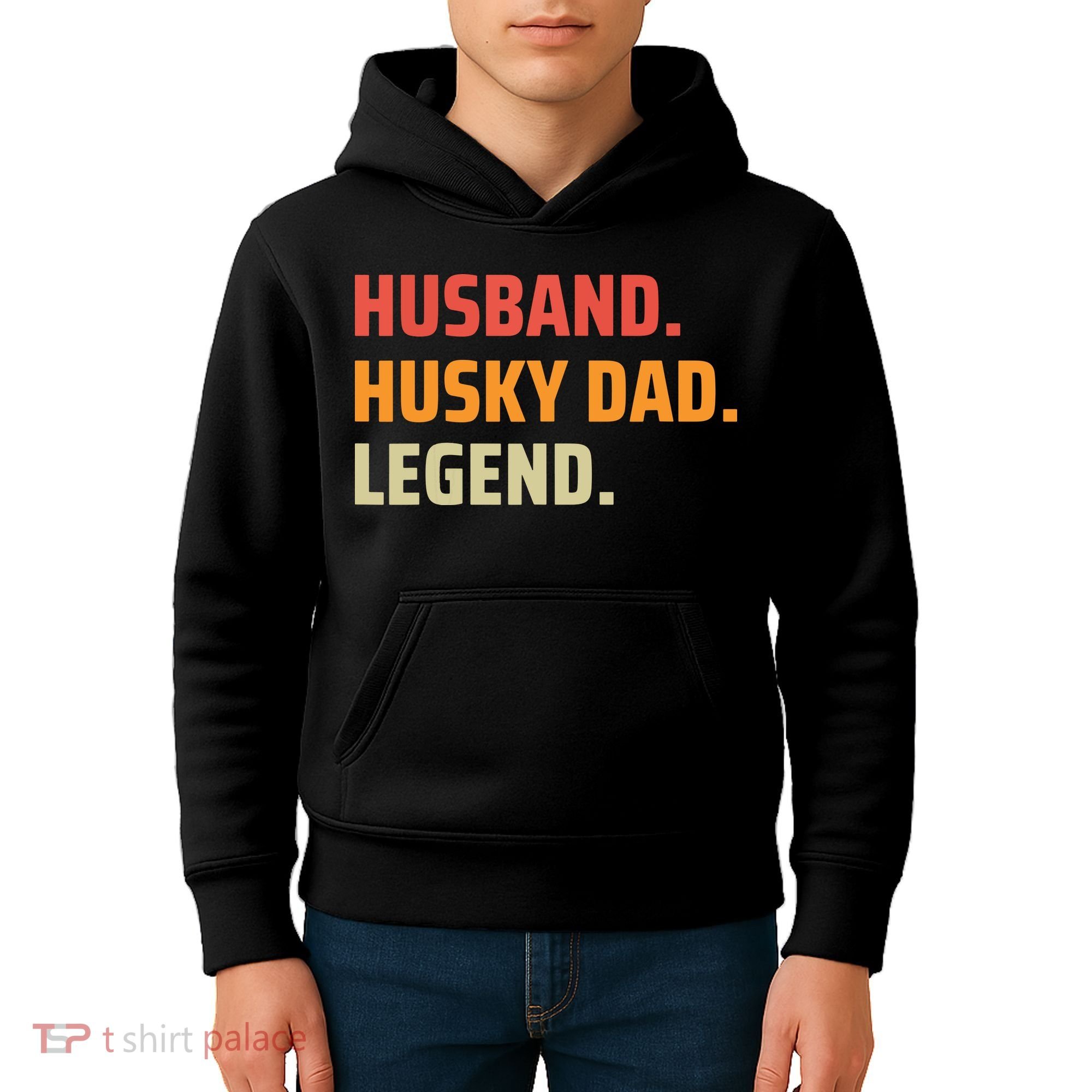 Men Husband Husky Dad Legend Siberian Huskies Dog Dad Father Kids Hoodie