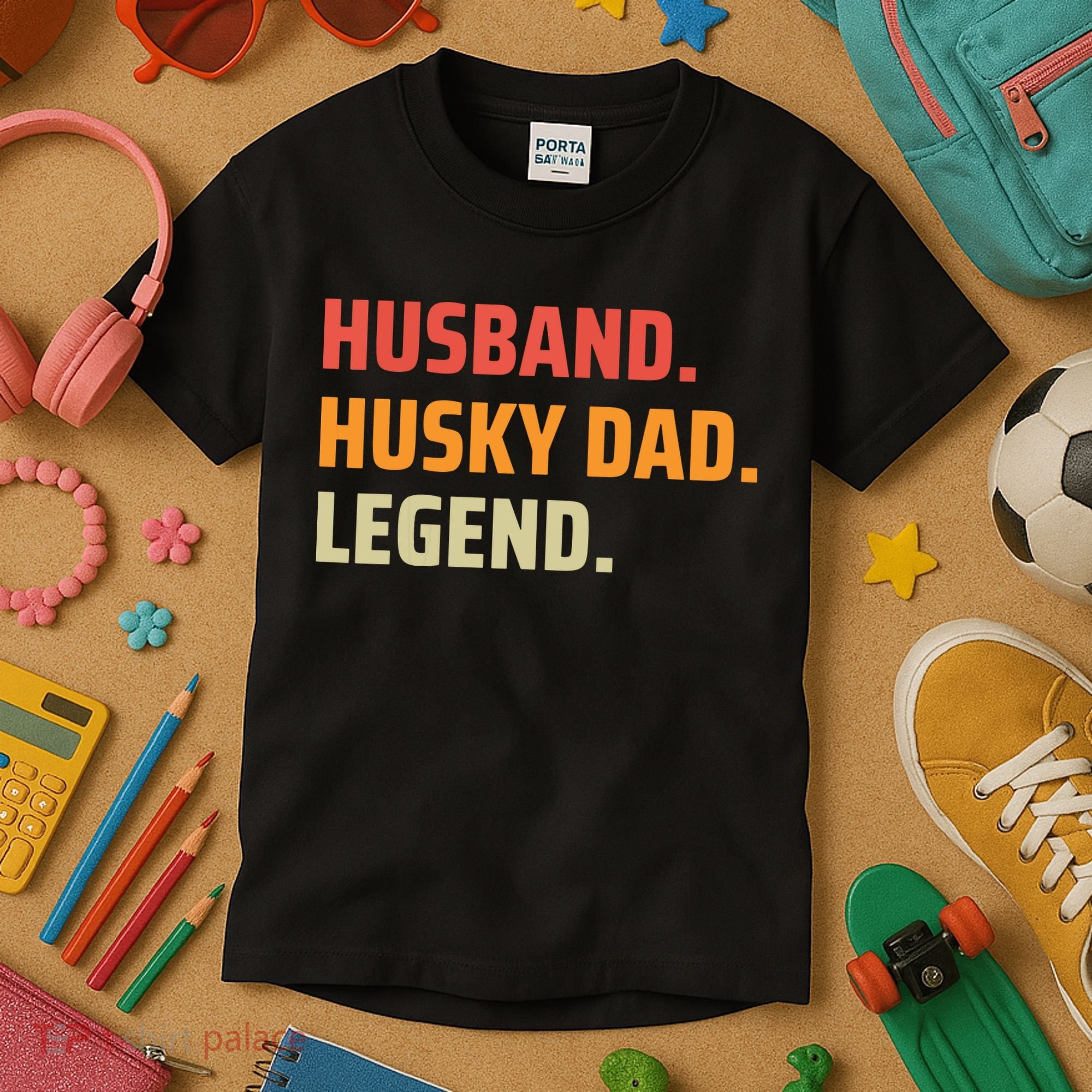 Men Husband Husky Dad Legend Siberian Huskies Dog Dad Father Kids T-Shirt
