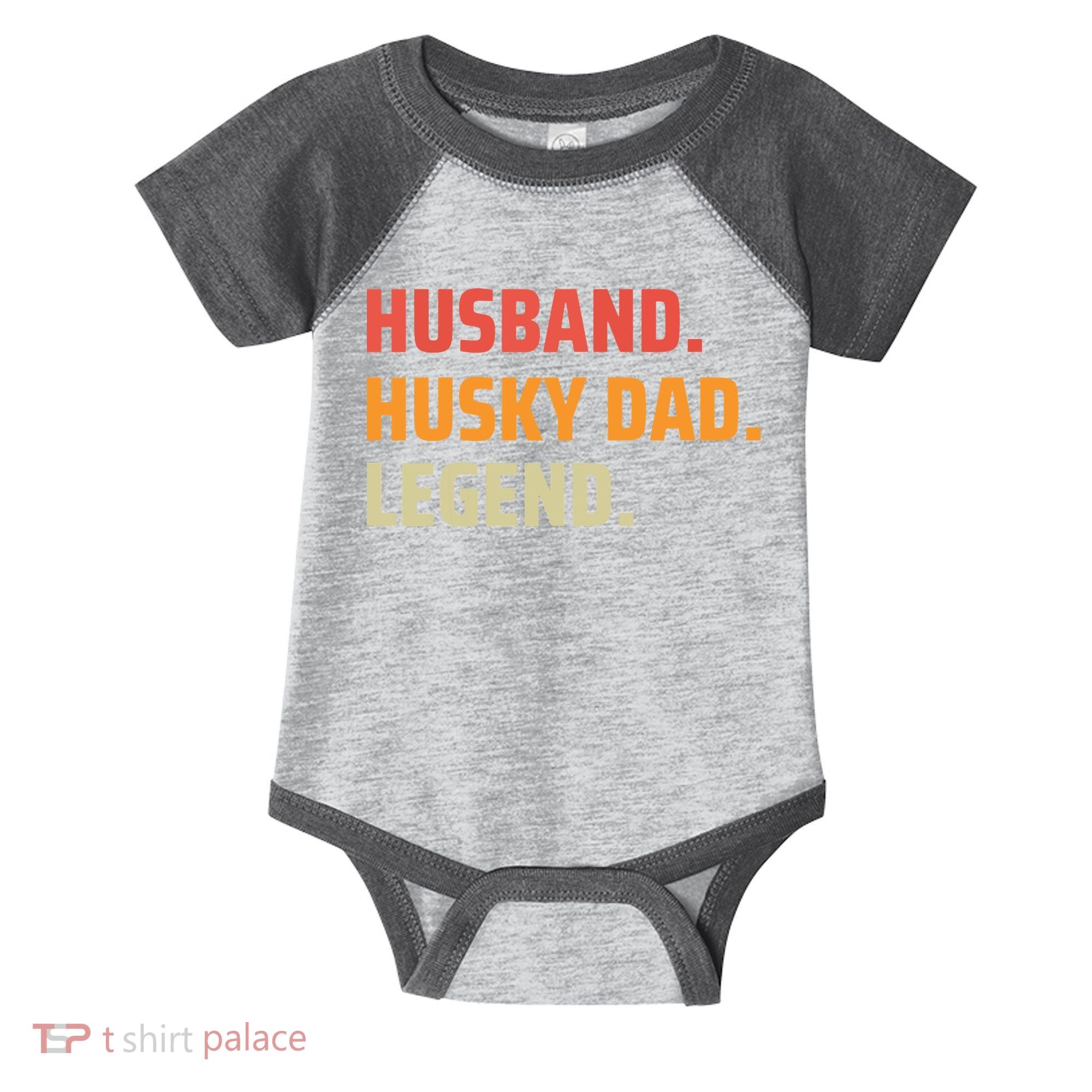 Men Husband Husky Dad Legend Siberian Huskies Dog Dad Father Infant Baby Jersey Bodysuit