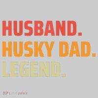 Men Husband Husky Dad Legend Siberian Huskies Dog Dad Father T-Shirt thumb 2