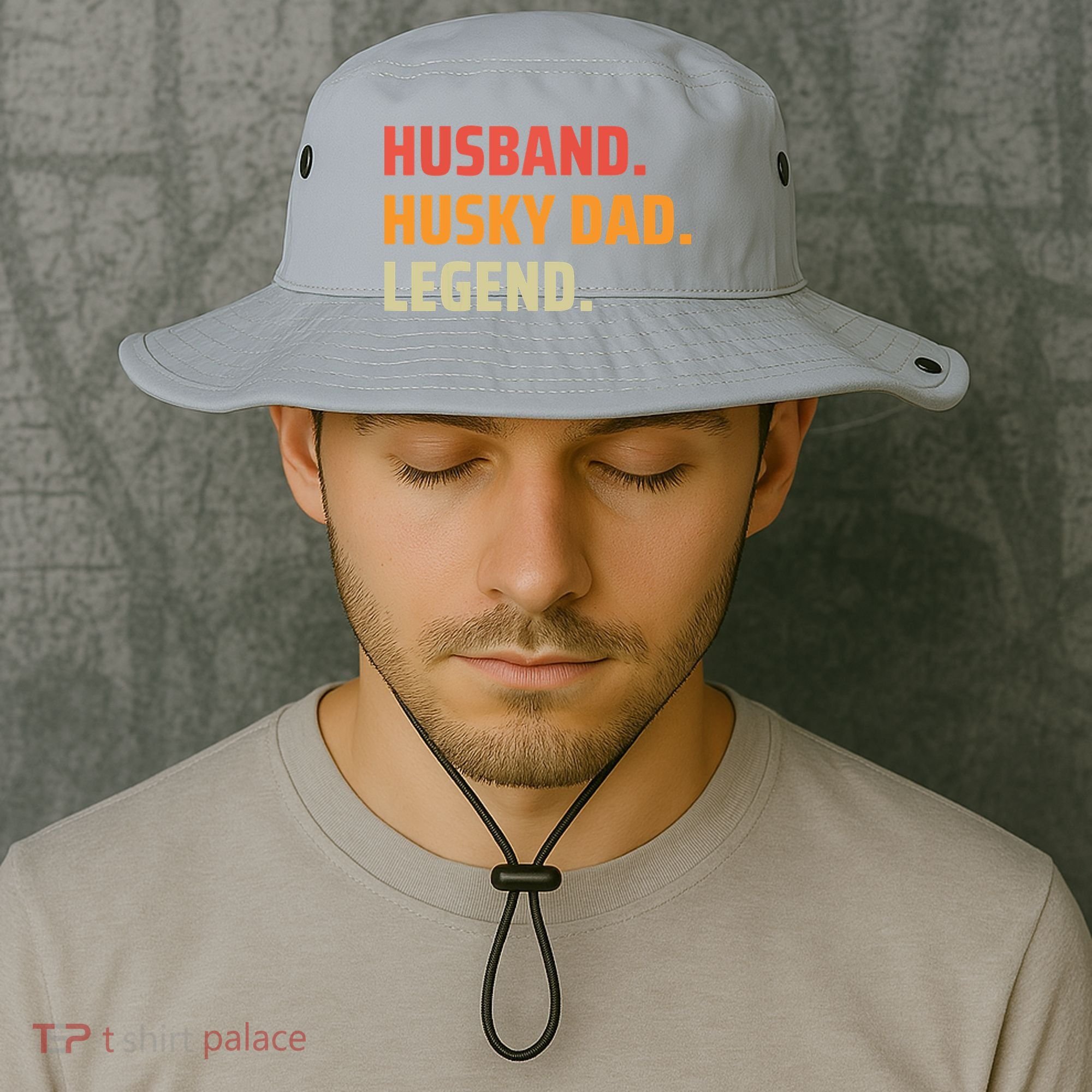 Men Husband Husky Dad Legend Siberian Huskies Dog Dad Father Bucket Hat