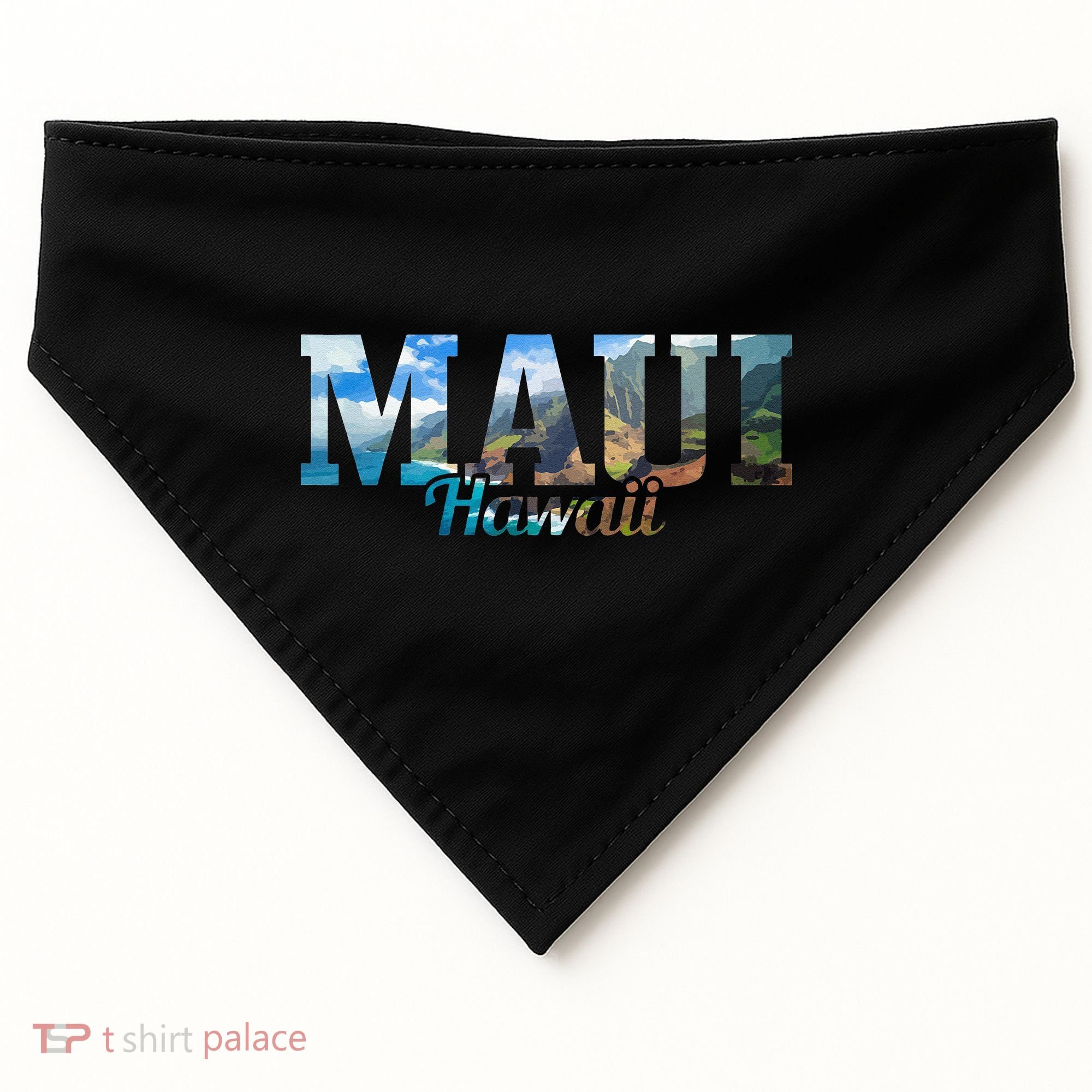 Maui Hawaii Hawaiian Islands Surf Surfing Surfer Gift USA-Made Doggie Bandana