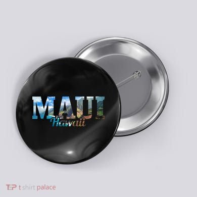 Maui Hawaii Hawaiian Islands Surf Surfing Surfer Gift Button