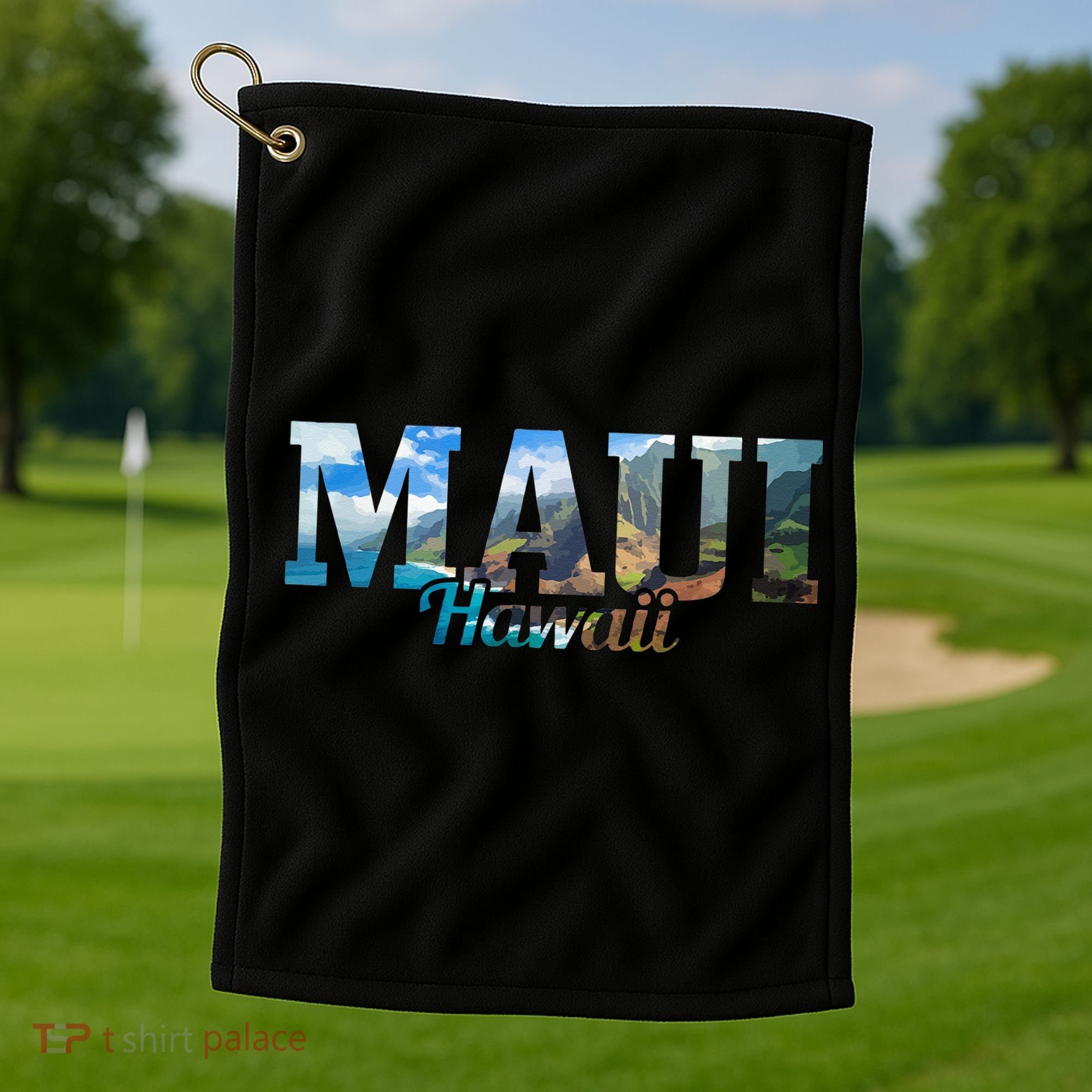 Maui Hawaii Hawaiian Islands Surf Surfing Surfer Gift Golf Towel